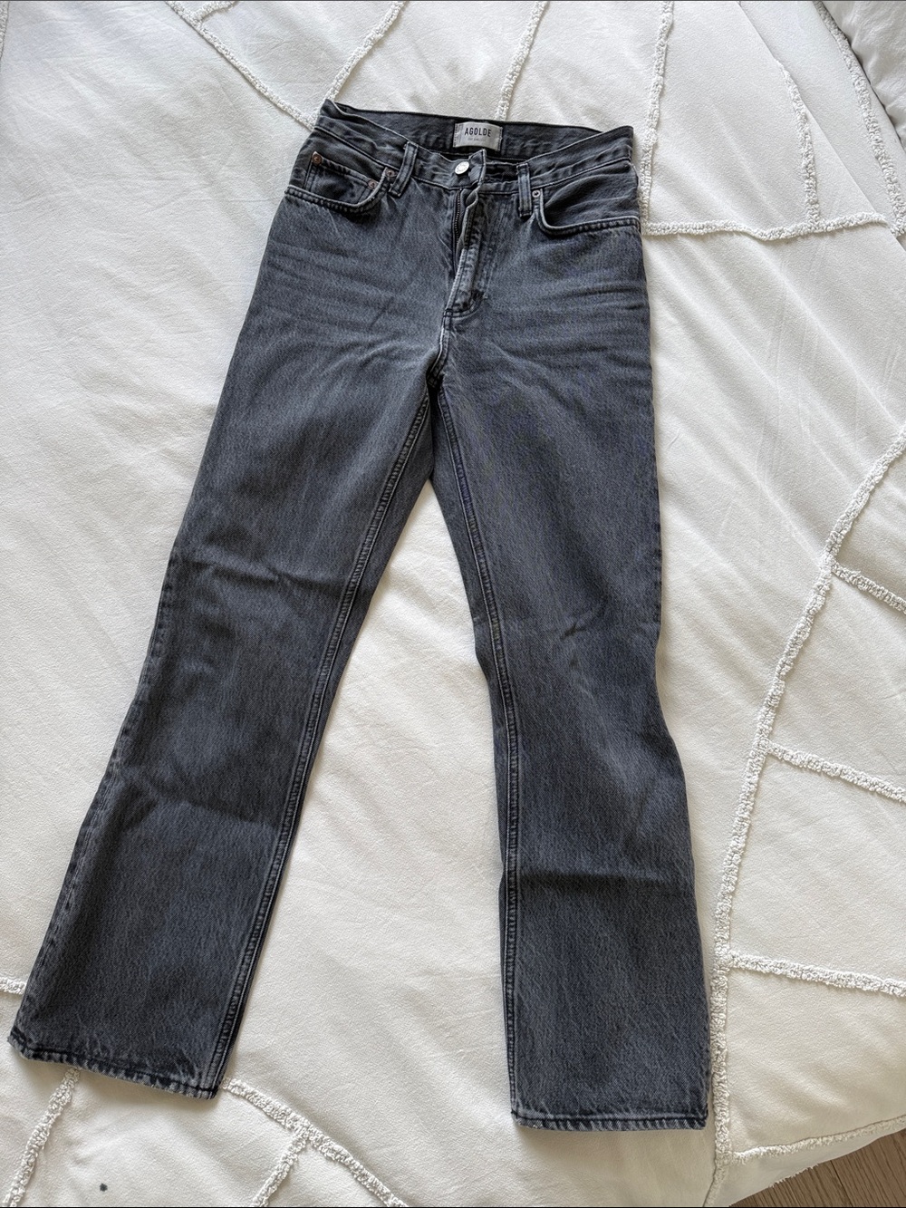 Agolde Washed Black Flare Jeans